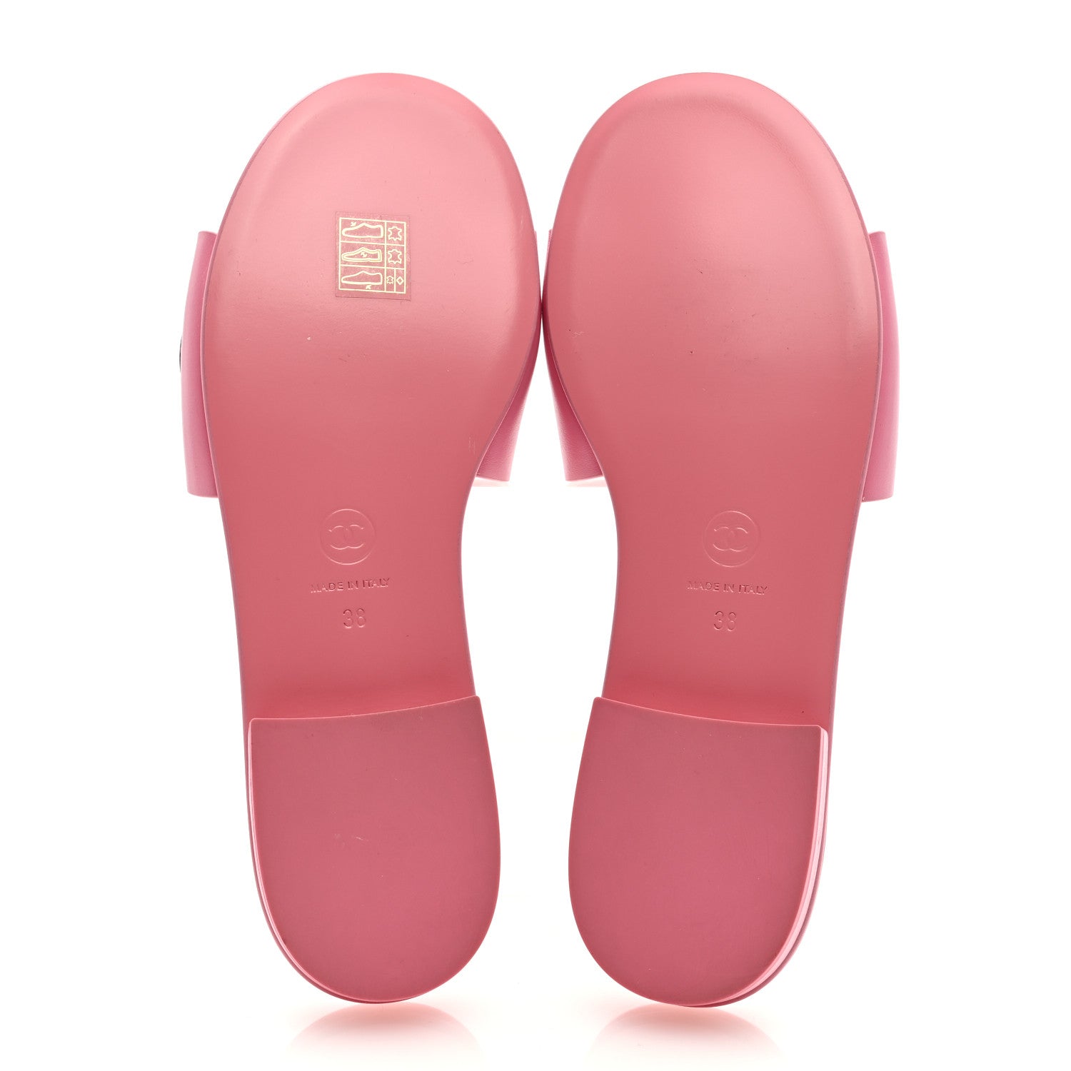 Chanel Calfskin Patent Calfskin Logo Mules 38 Pink Black 5 of 8