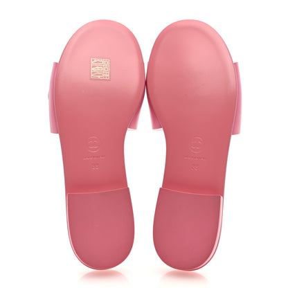 Chanel Calfskin Patent Calfskin Logo Mules 38 Pink Black 5 of 8