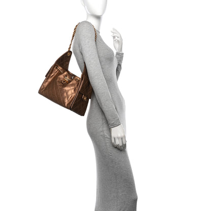 Chanel Metallic Caviar Quilted Small Chanel 25 Handbag Bronze 2 of 10