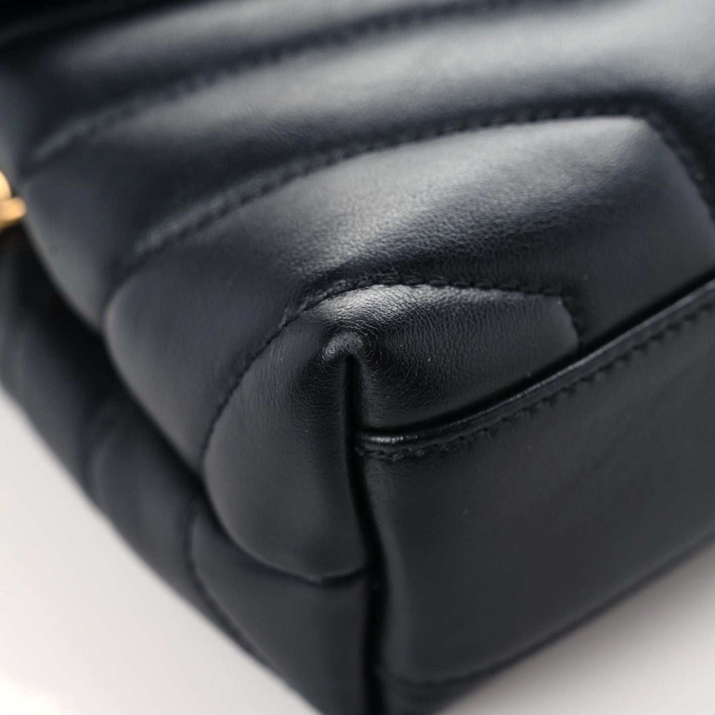 Calfskin Y Quilted Monogram Toy Loulou Crossbody Bag Black