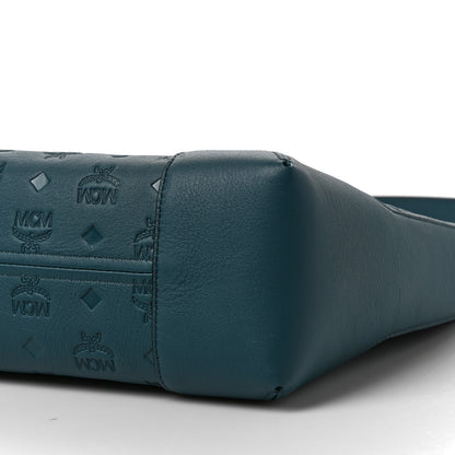 MCM Calfskin Ottomar Monogram Medium Klara Hobo Teal 8 of 8