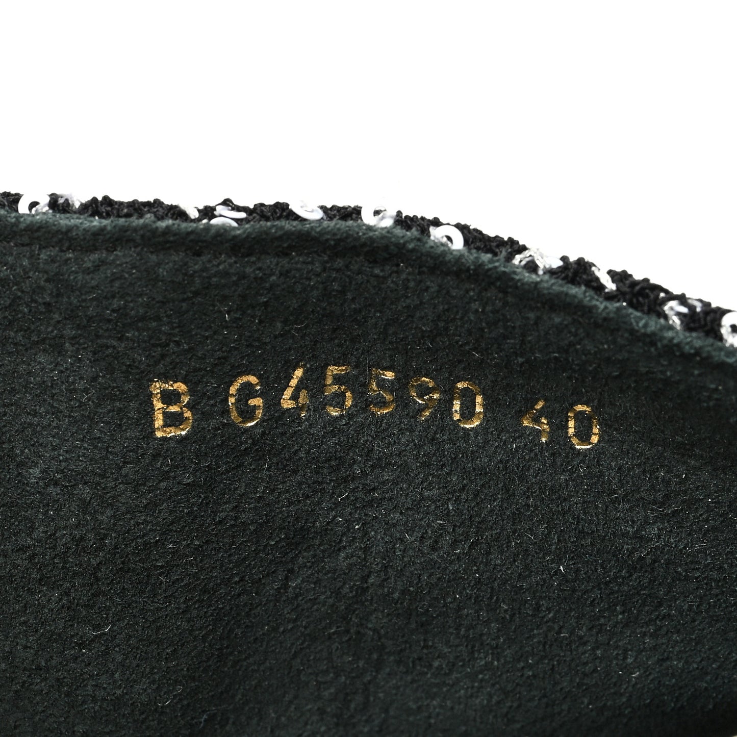 Wool Laminated Lambskin CC Slide Sandals 40 Black Gold