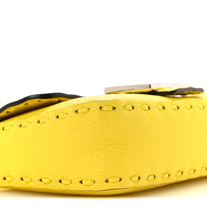 Fendi Cuoio Roma Sellerissima Nappa Sintetica Tape Stitch Mini Baguette Acid Yellow 8 of 15