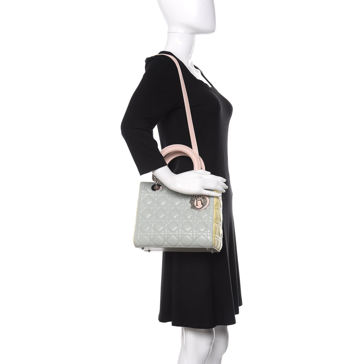 Christian Dior Lambskin Cannage Medium Tri-Color Lady Dior Multicolor 2 of 15