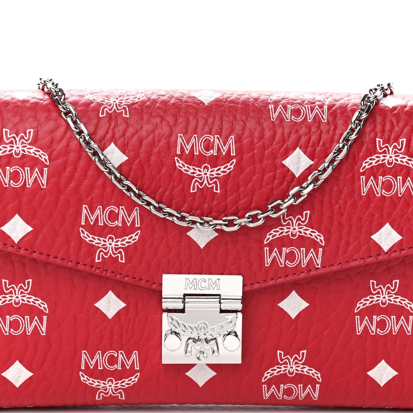 Visetos Monogram Medium Millie Crossbody Bag Ruby Red