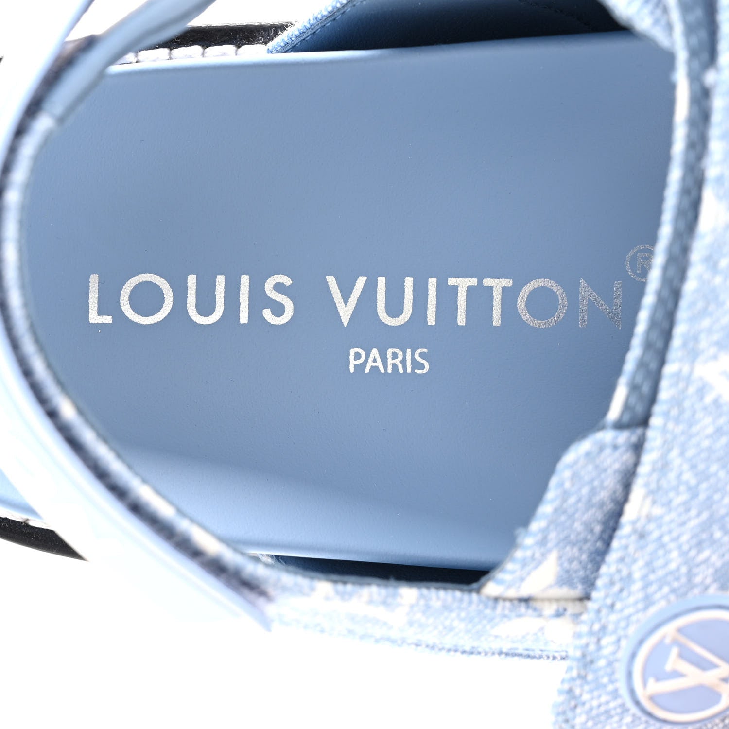 Louis Vuitton Monogram Denim Paseo Flat Comfort Sandals 38 Light Blue 8 of 11