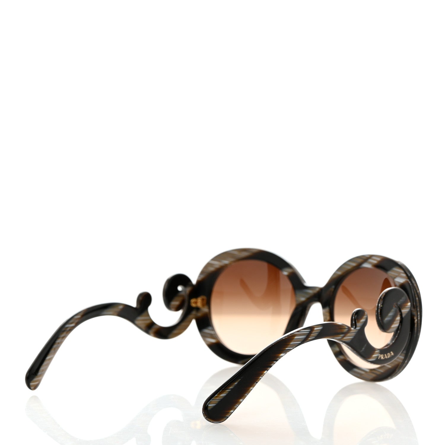 Prada Baroque Sunglasses SPR 27N Black Horn 4 of 8