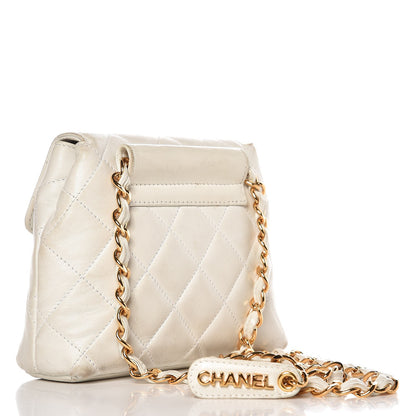 Chanel Lambskin Quilted Flap Waist Belt Bag White 3 of 20