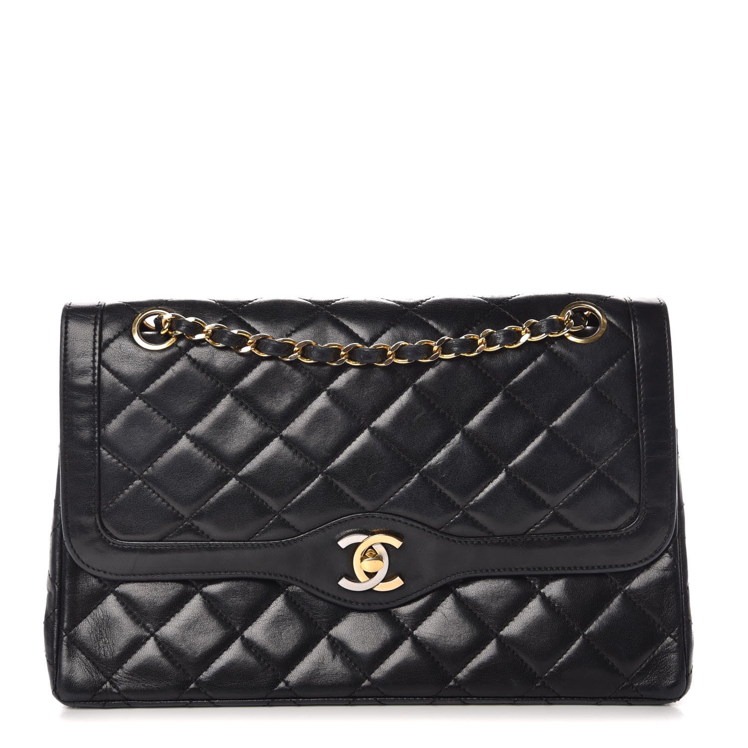 Chanel Lambskin Quilted Medium Double Flap Black 1 of 14
