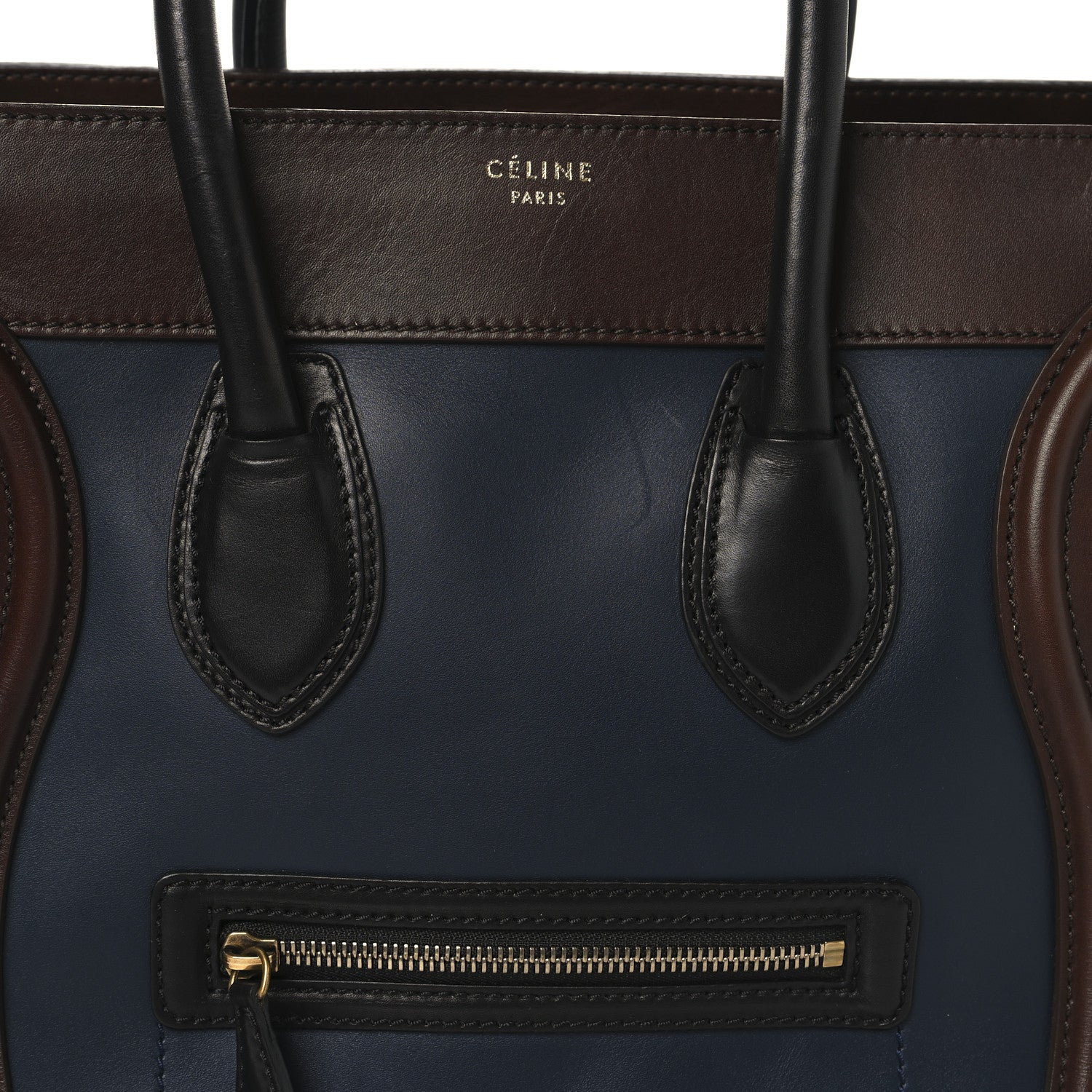 Celine Smooth Calfskin Mini Tri-Color Luggage Navy 7 of 14