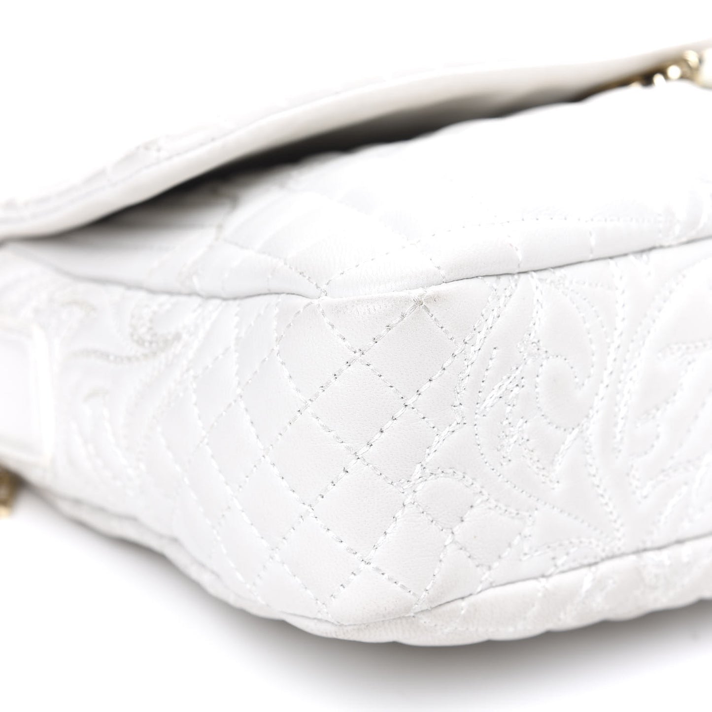 Nappa Barocco Quilted Vanitas Medea Shoulder Bag White