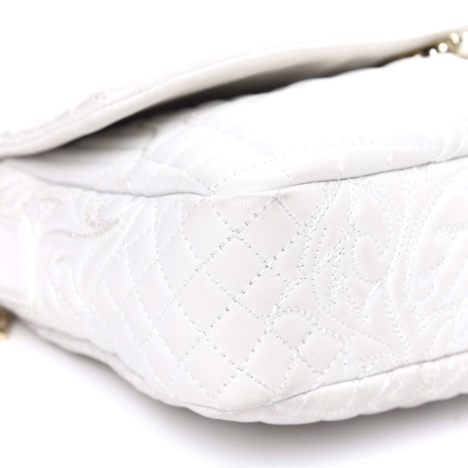 Versace Nappa Barocco Quilted Vanitas Medea Shoulder Bag White 7 of 10