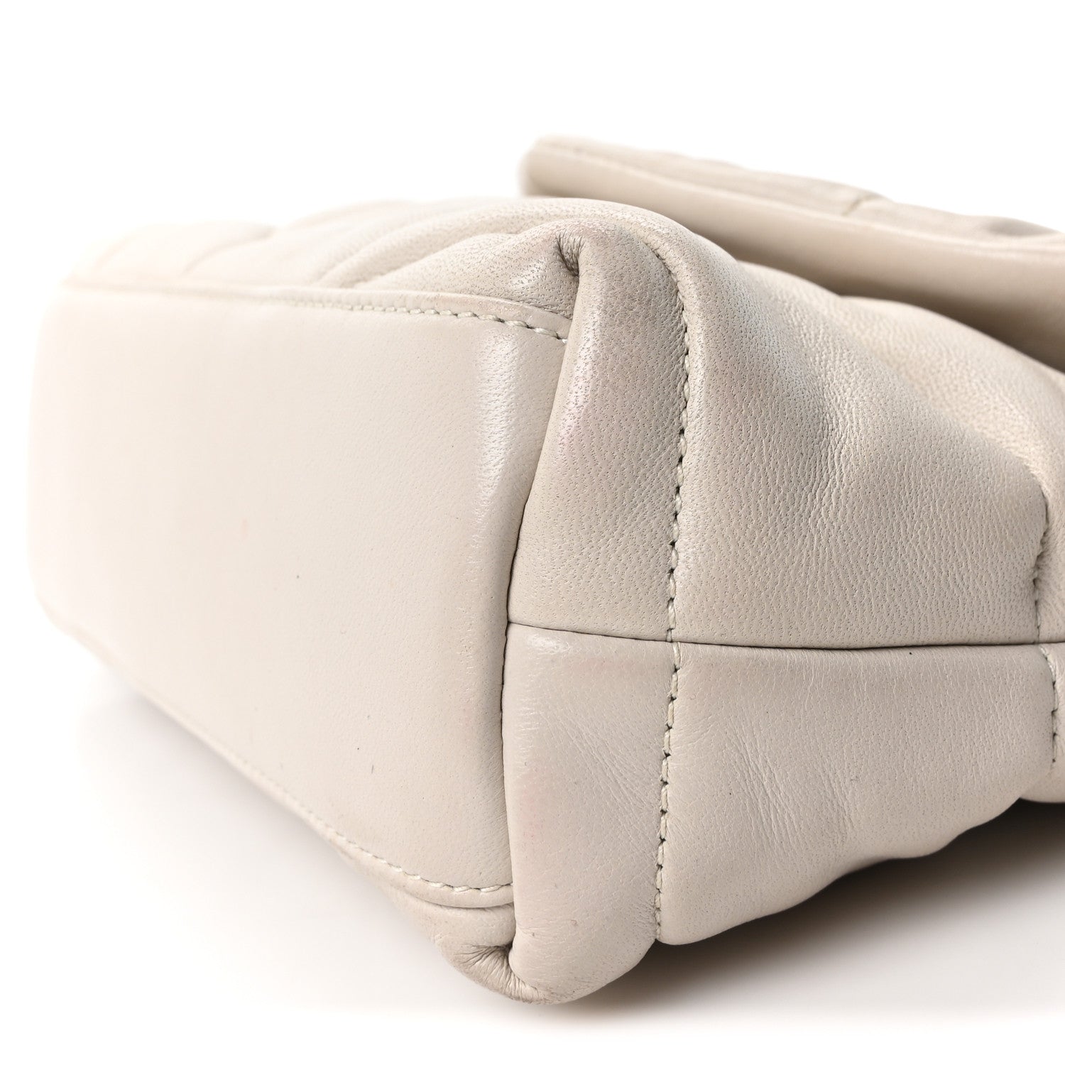 Saint Laurent Lambskin Quilted Toy Loulou Puffer Monogram Chain Satchel Crema Soft 10 of 10