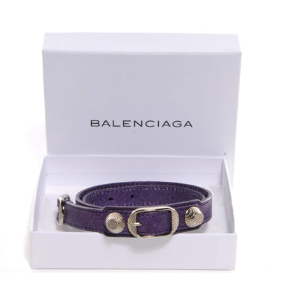 Balenciaga Agneau Arena Giant 12 Silver Hardware Triple Tour Bracelet Small Violet 8 of 9