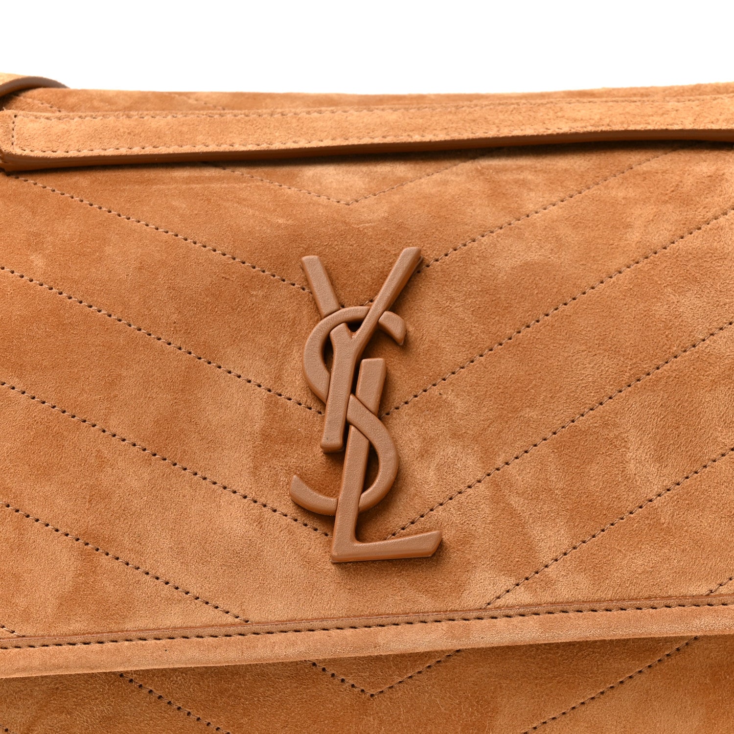 Saint Laurent Suede Monogram Medium Niki Chain Satchel Cinnamon 7 of 9