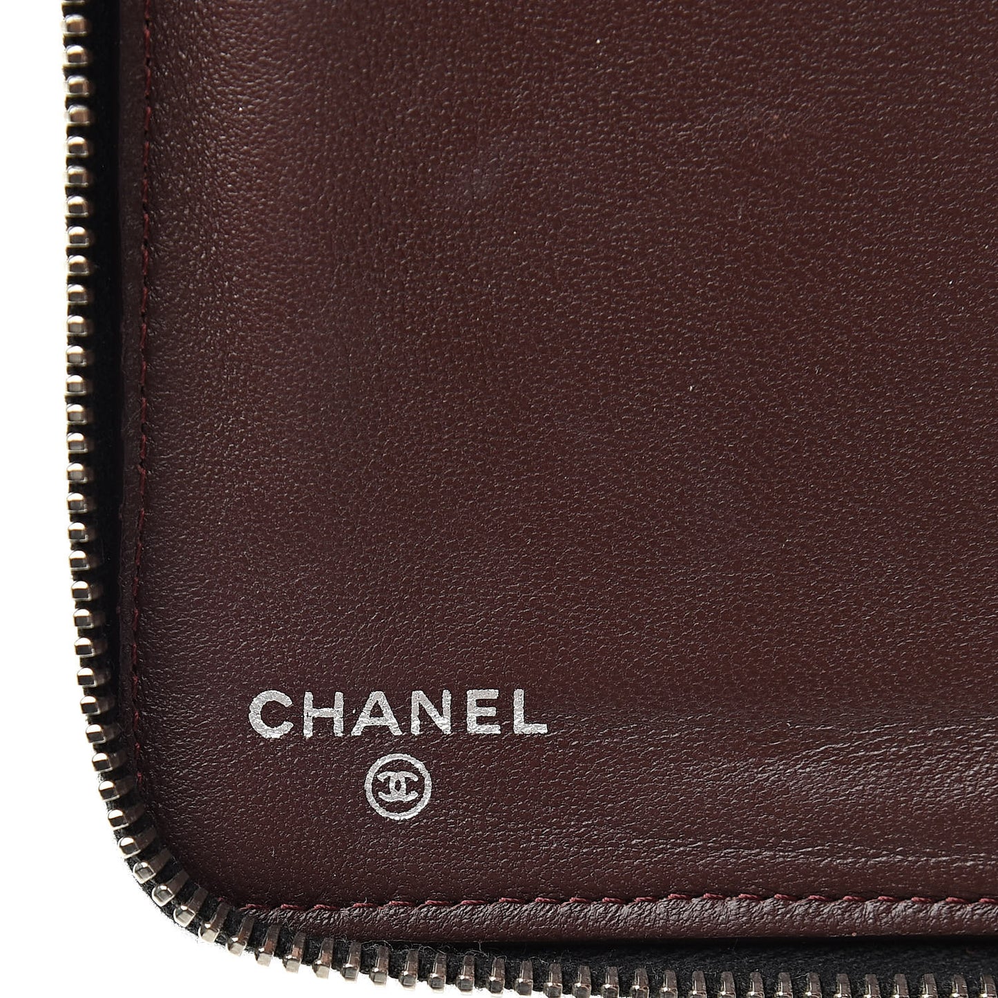 Lambskin Quilted Large Zip Around Organizer Wallet Black