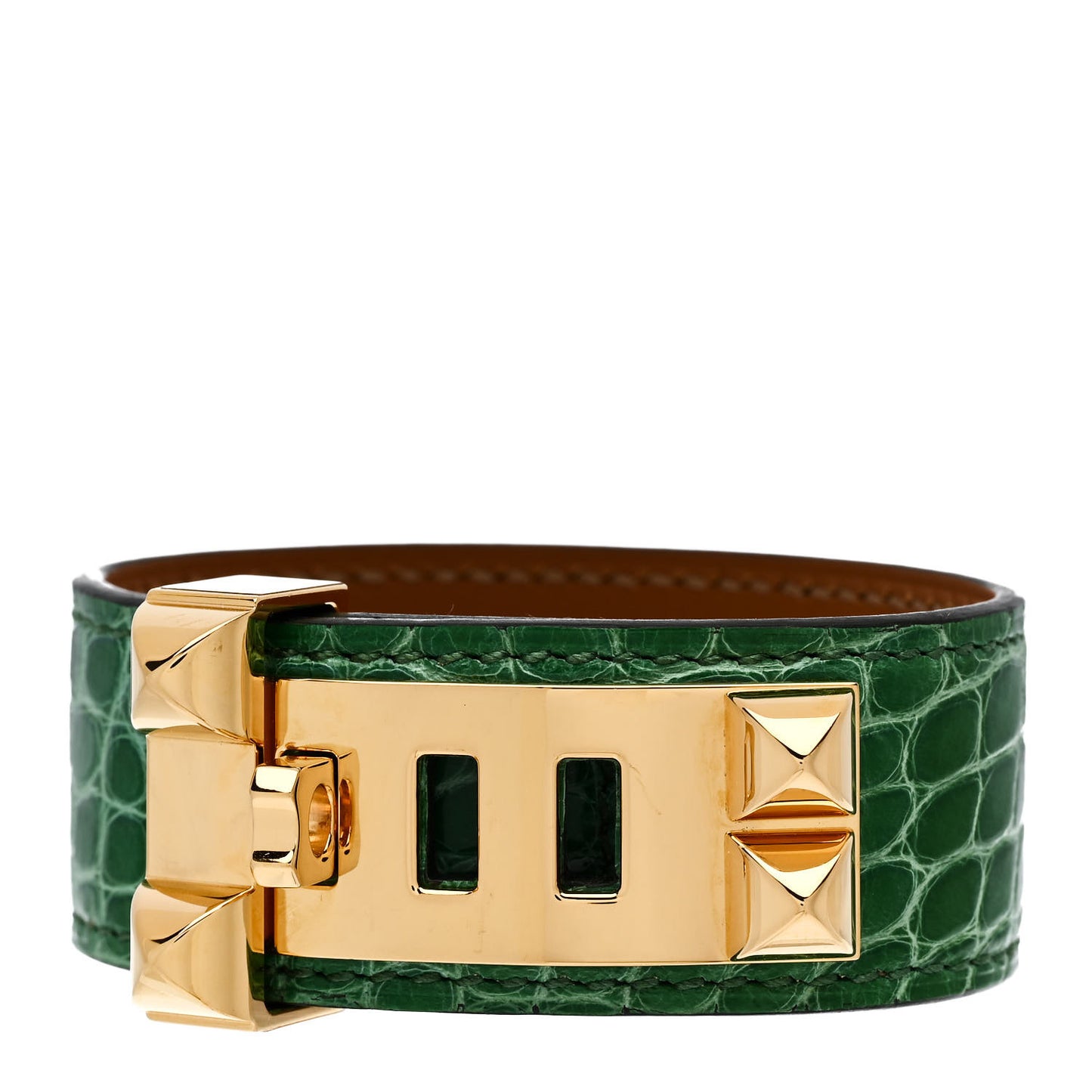Shiny Alligator Collier De Chien CDC Bracelet T2 Vert Jade