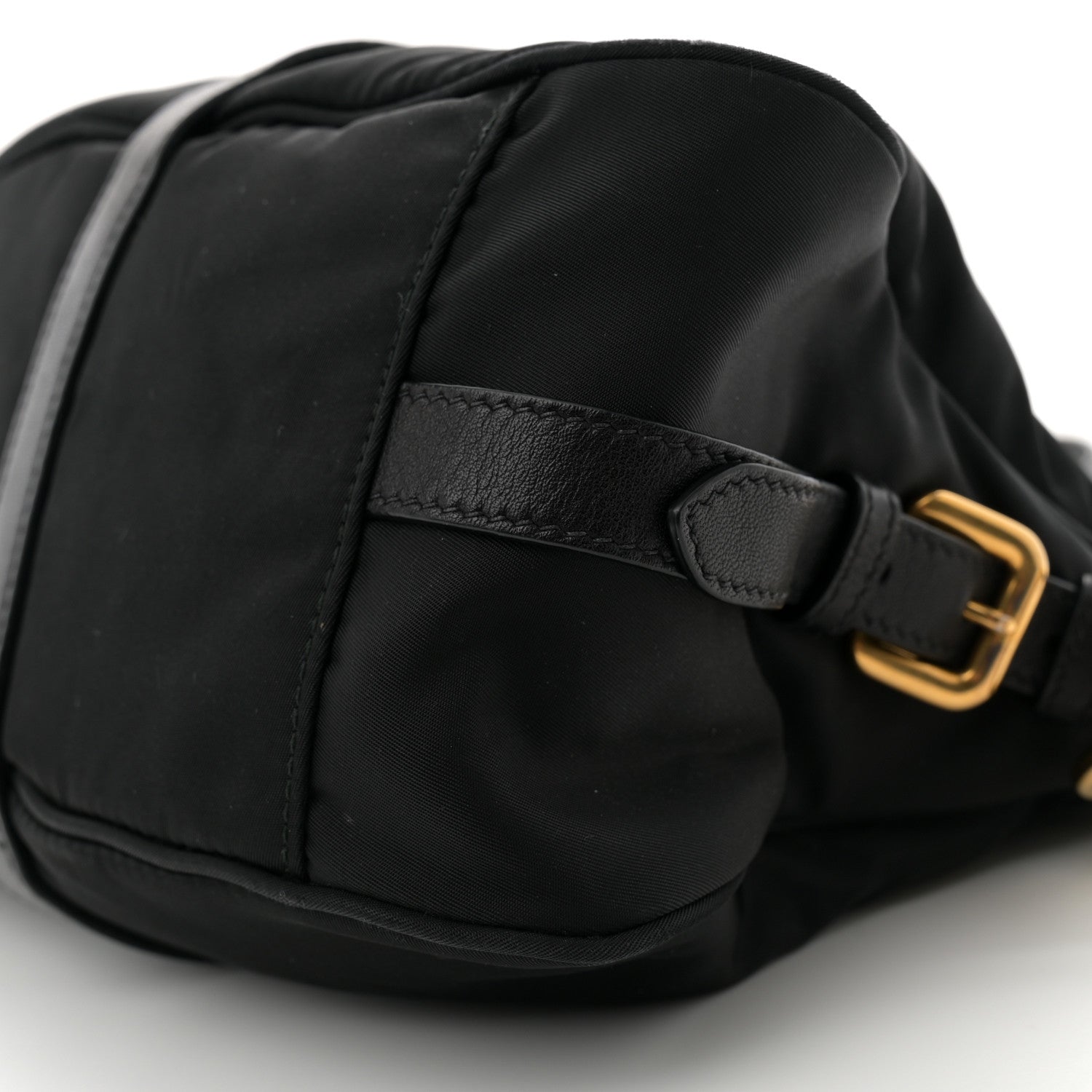 Prada Tessuto Nylon Soft Calfskin Shopping Satchel Black 10 of 11