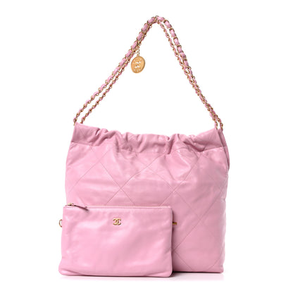 Chanel Shiny Calfskin Quilted Small Chanel 22 Dark Pink 3 of 11