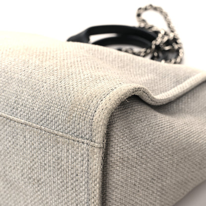 Chanel Woven Straw Raffia Medium Deauville Tote Grey 12 of 12