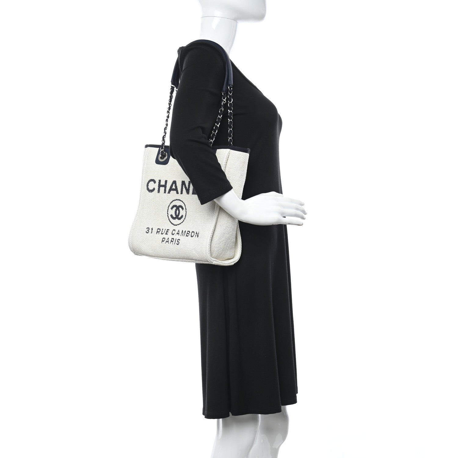Chanel Mixed Fibers Mini Deauville Tote White 2 of 10
