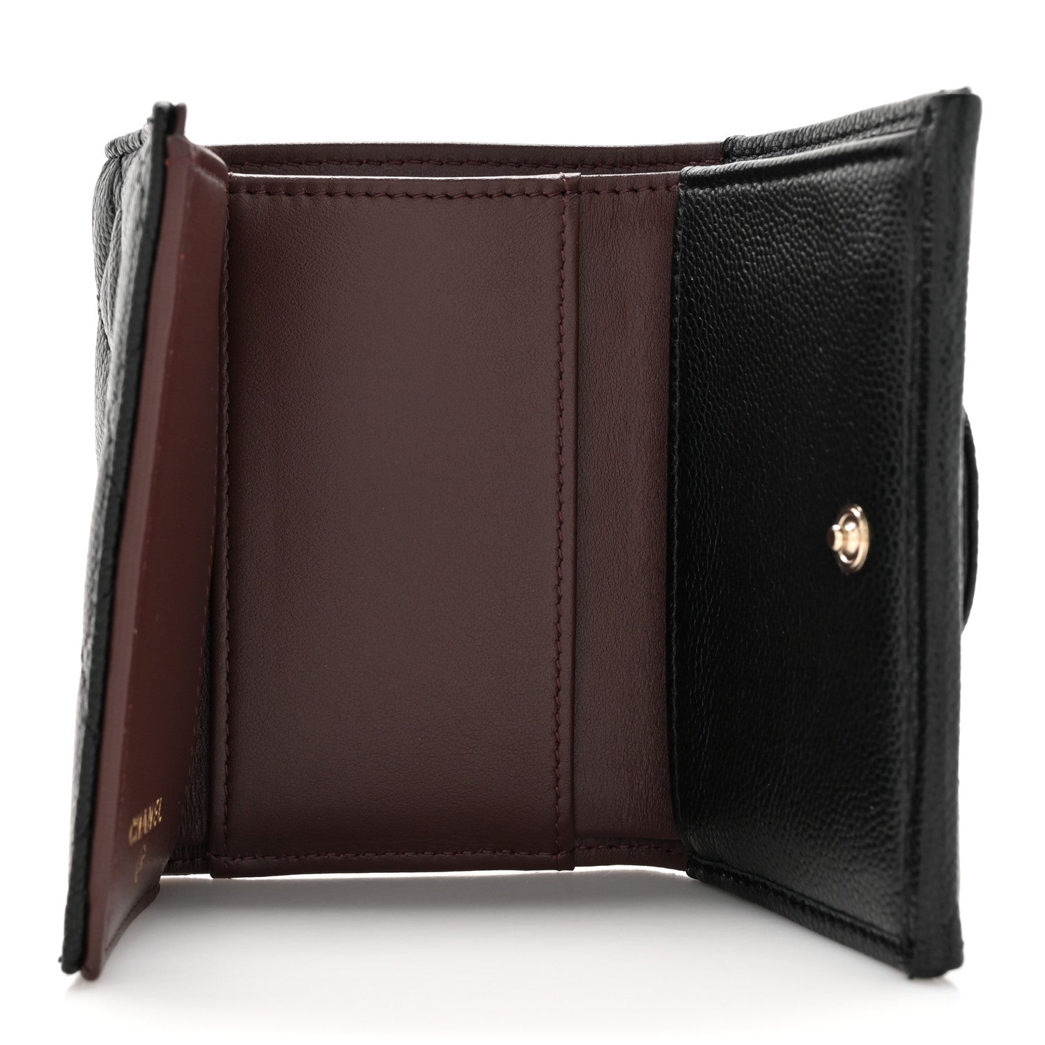 Chanel Caviar Quilted Tri-Fold Flap Wallet Black 5 of 10