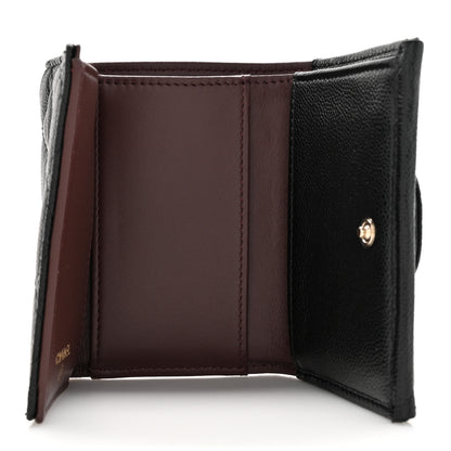 Chanel Caviar Quilted Tri-Fold Flap Wallet Black 5 of 10