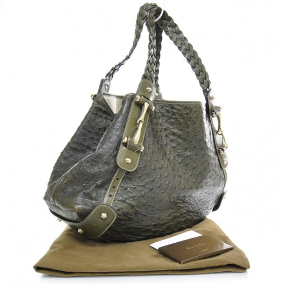 Gucci Ostrich Pelham Tote 2 of 10