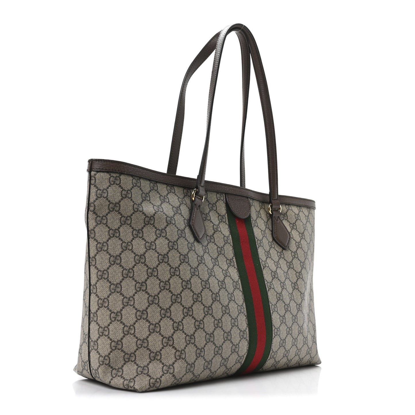 GG Supreme Monogram Medium Ophidia Shopping Tote Brown