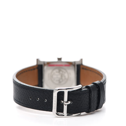 Hermes Stainless Steel Epsom 21mm Heure H Hour Quartz Watch Noir 6 of 8
