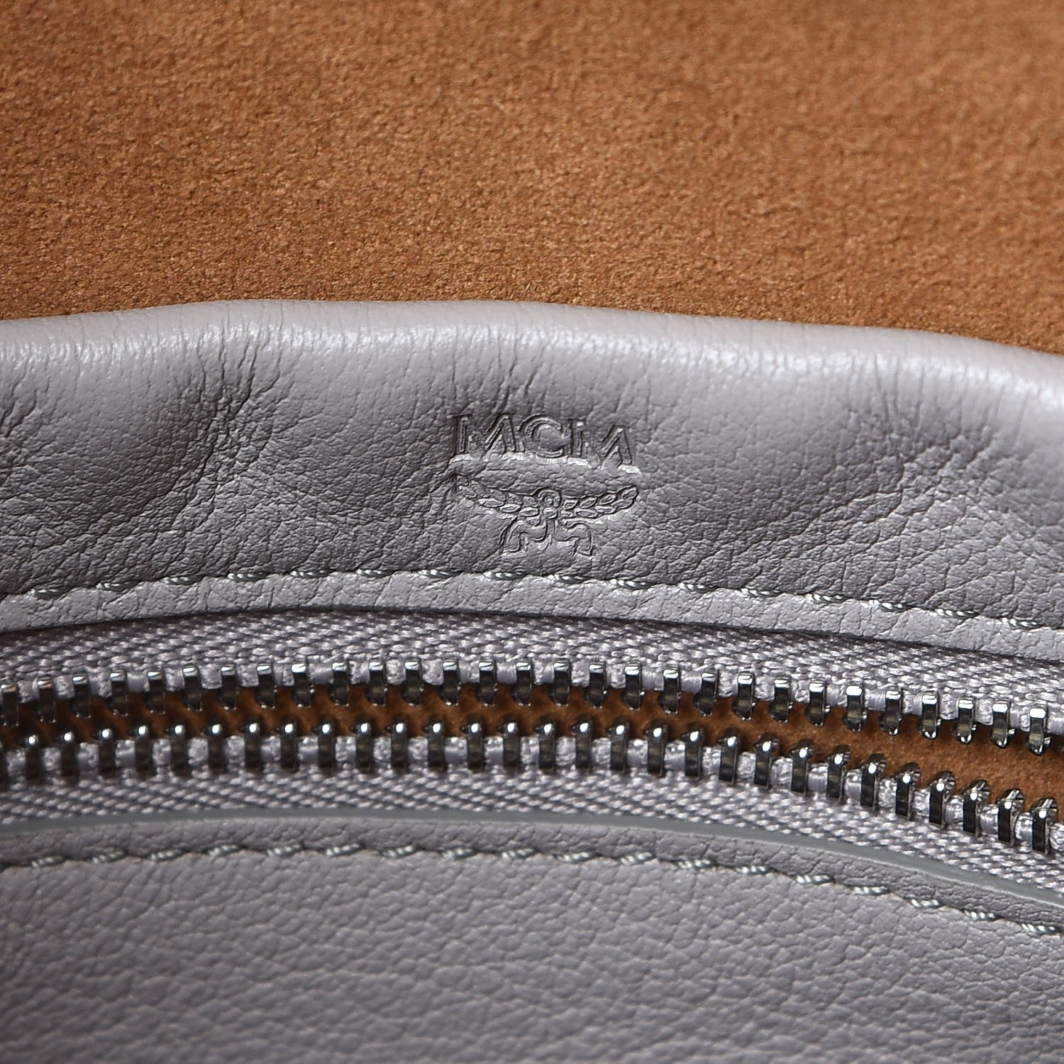 MCM Calfskin Ottomar Monogram Sarah Convertible Hobo Dove 7 of 8