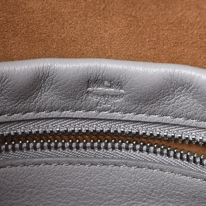 MCM Calfskin Ottomar Monogram Sarah Convertible Hobo Dove 7 of 8