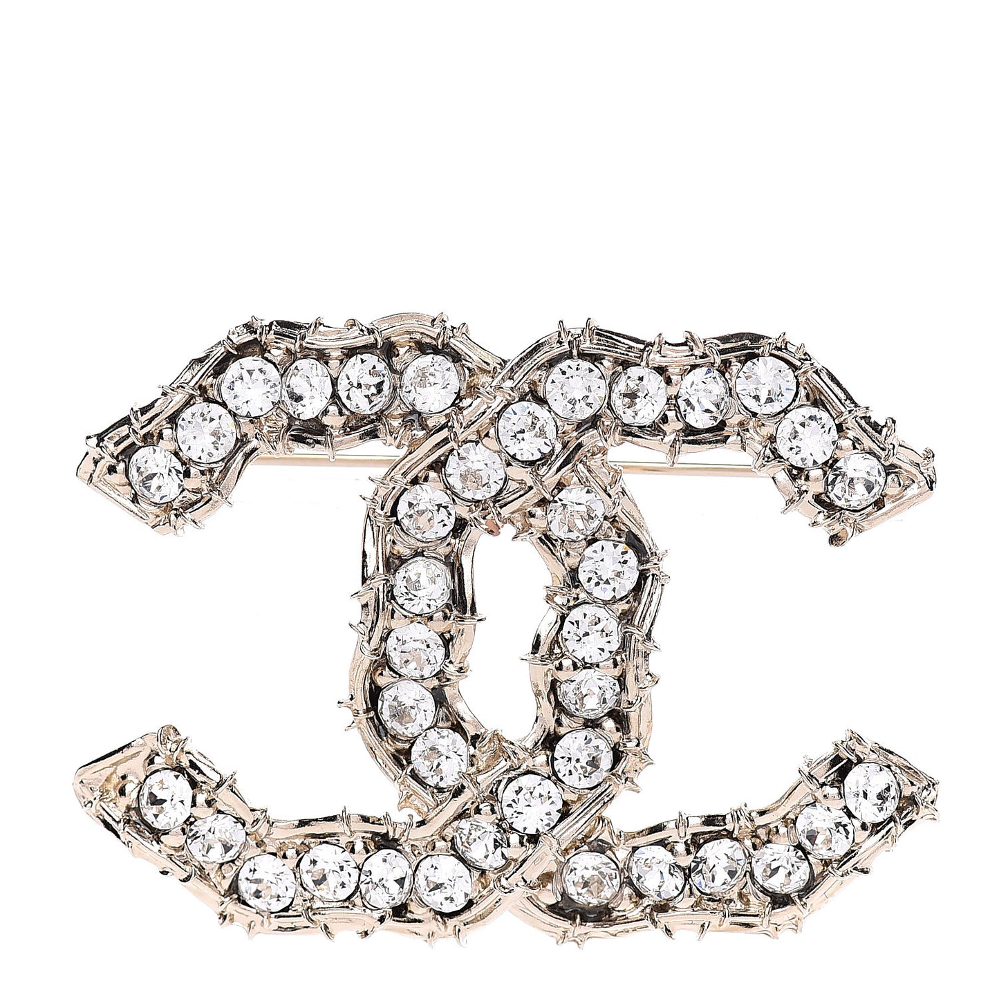 Crystal CC Camellia Express Brooch Gold