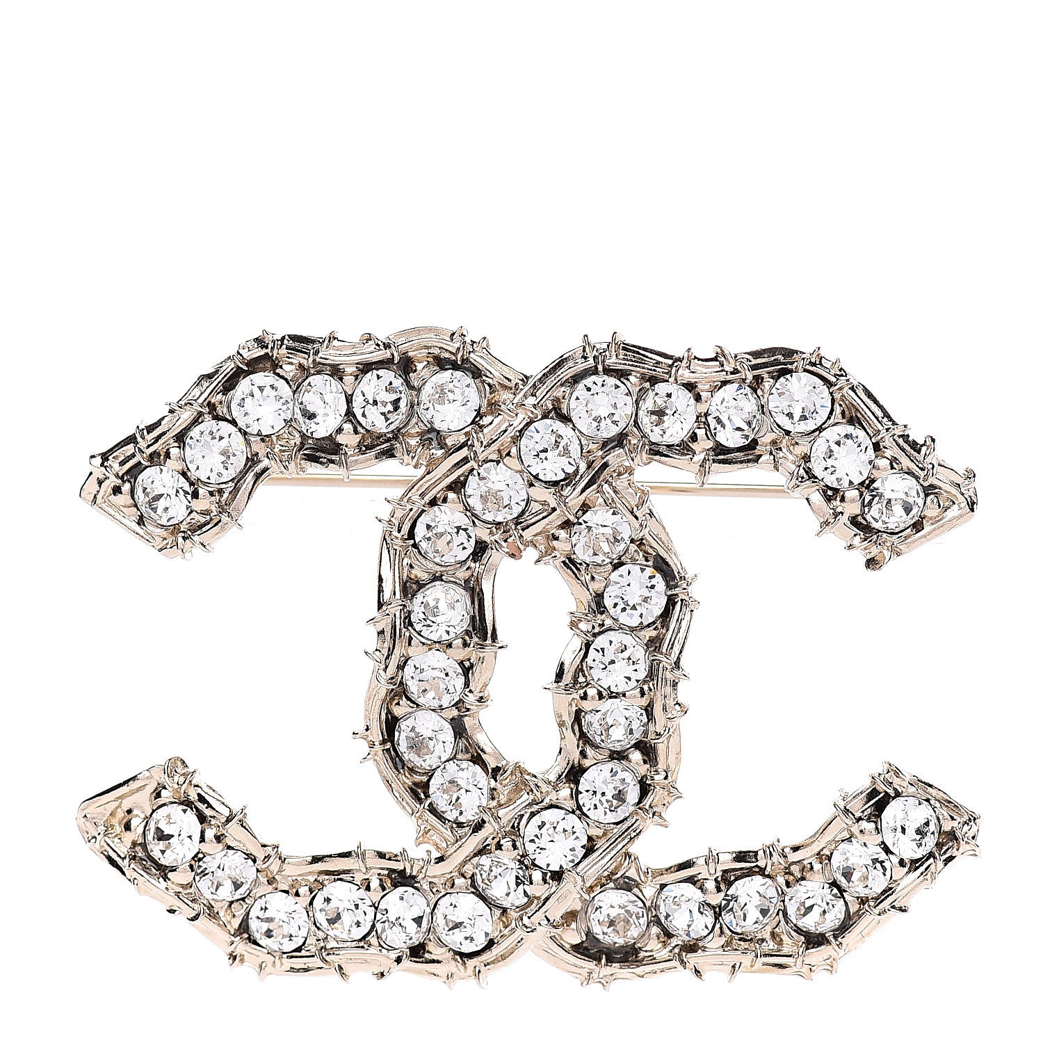 Chanel Crystal CC Camellia Express Brooch Gold 1 of 4