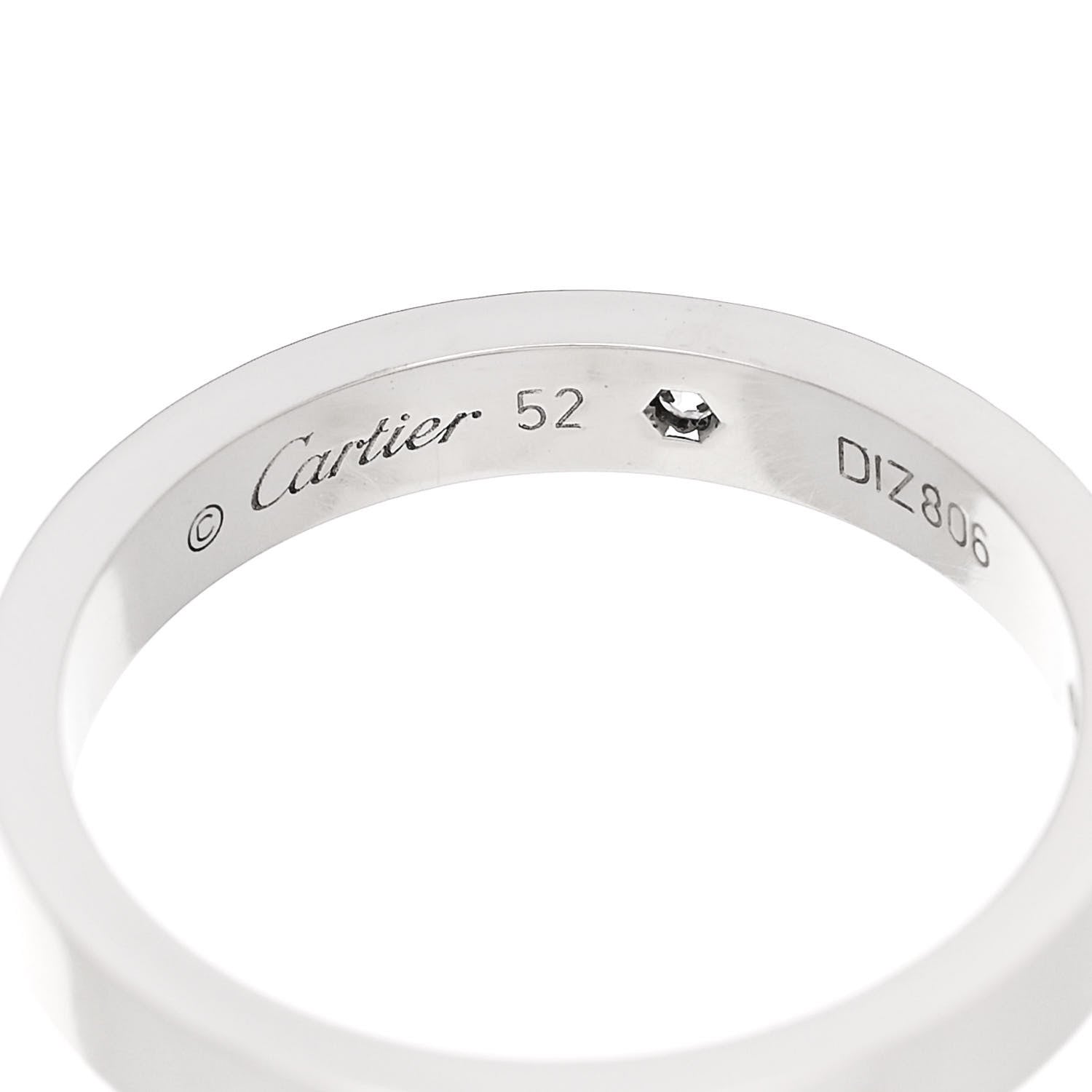 Cartier Platinum 2 Diamond 3mm C De Cartier Wedding Band Ring 52 6 4 of 7