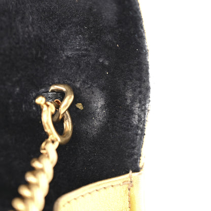 Saint Laurent Metallic Calfskin Matelasse Chevron Monogram Envelope Chain Wallet Antic Gold 13 of 14