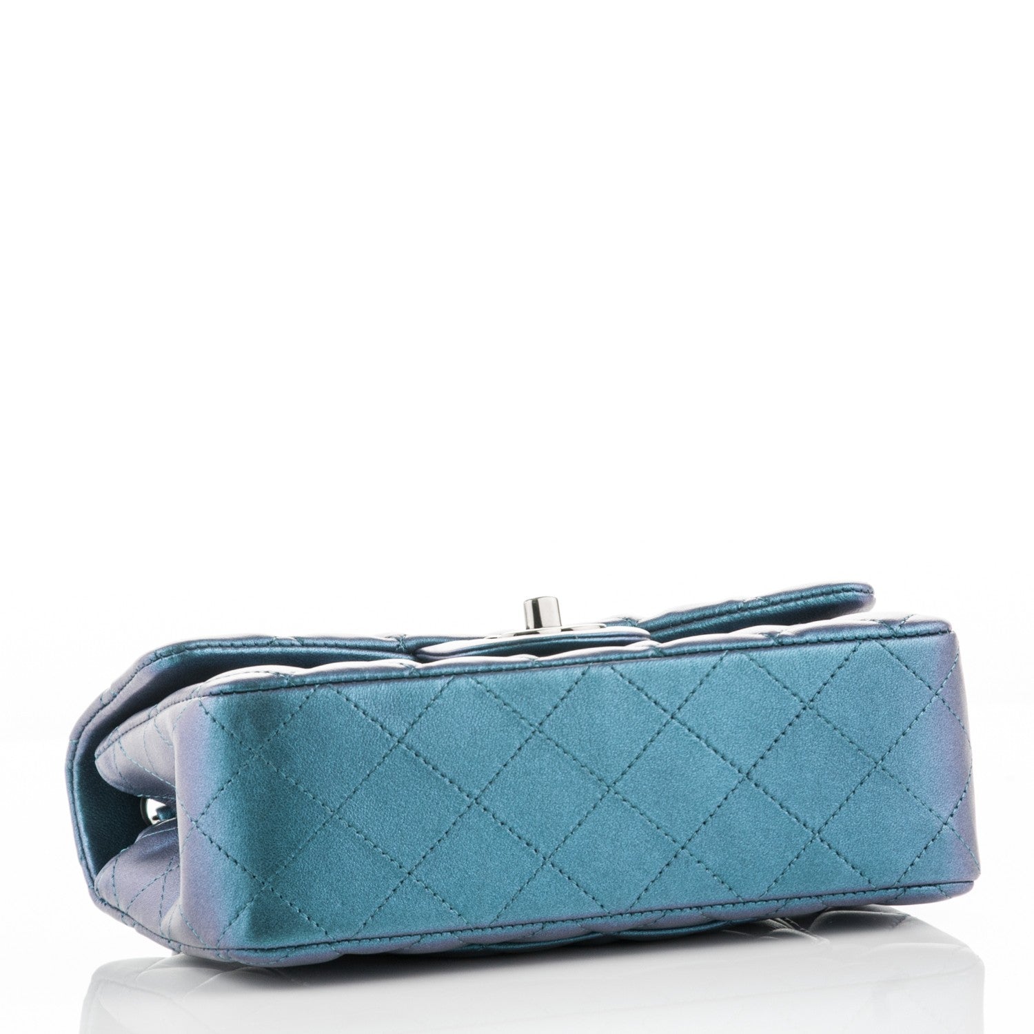 Chanel Iridescent Lambskin Quilted Mini Rectangular Flap Turquoise 4 of 8