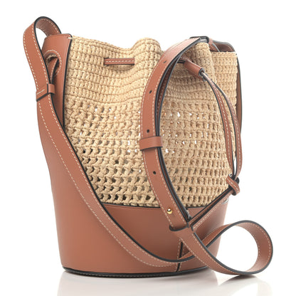 Loewe Raffia Calfskin Balloon Bucket Bag Natural Tan 2 of 4