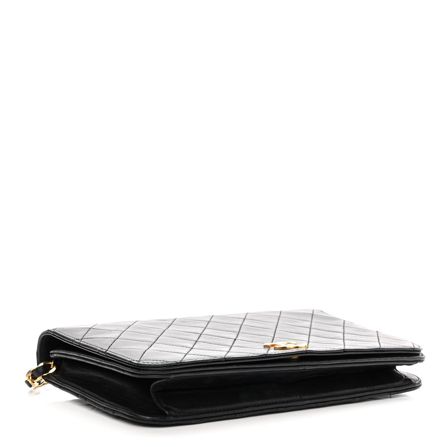Lambskin Quilted Small Single Flap Black
