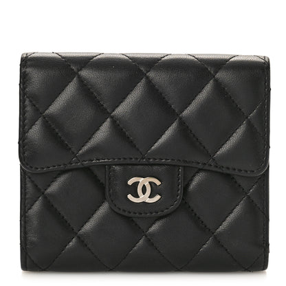 Chanel Lambskin Quilted Small Compact Wallet Black 1 of 11