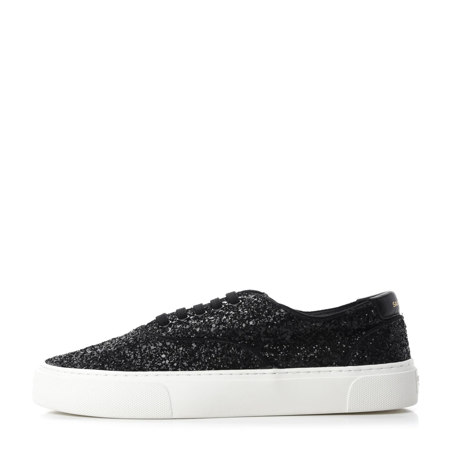 Calfskin Crystal Glitter Venice Low Top Sneakers 39.5 Black