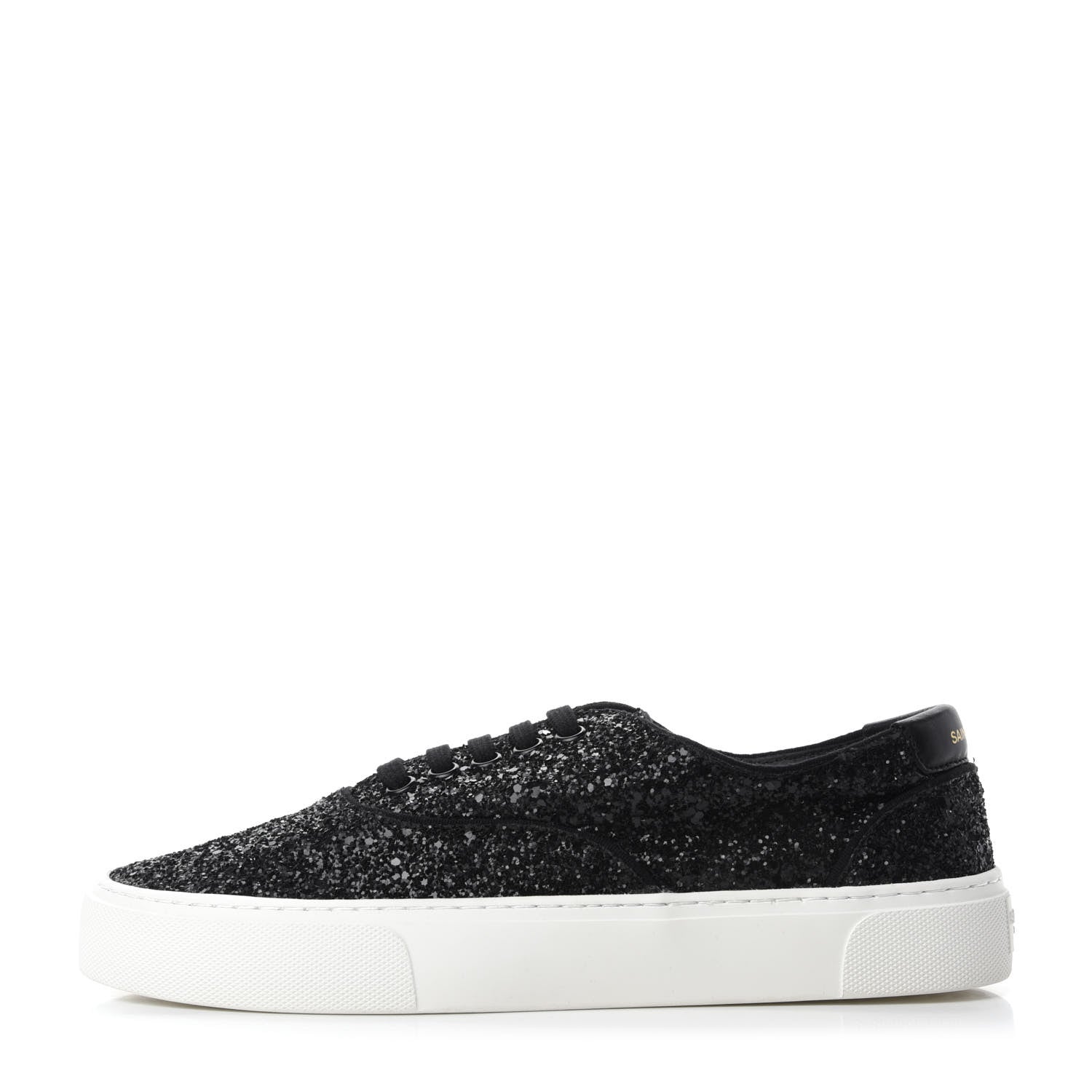 Saint Laurent Calfskin Crystal Glitter Venice Low Top Sneakers 39.5 Black 1 of 9
