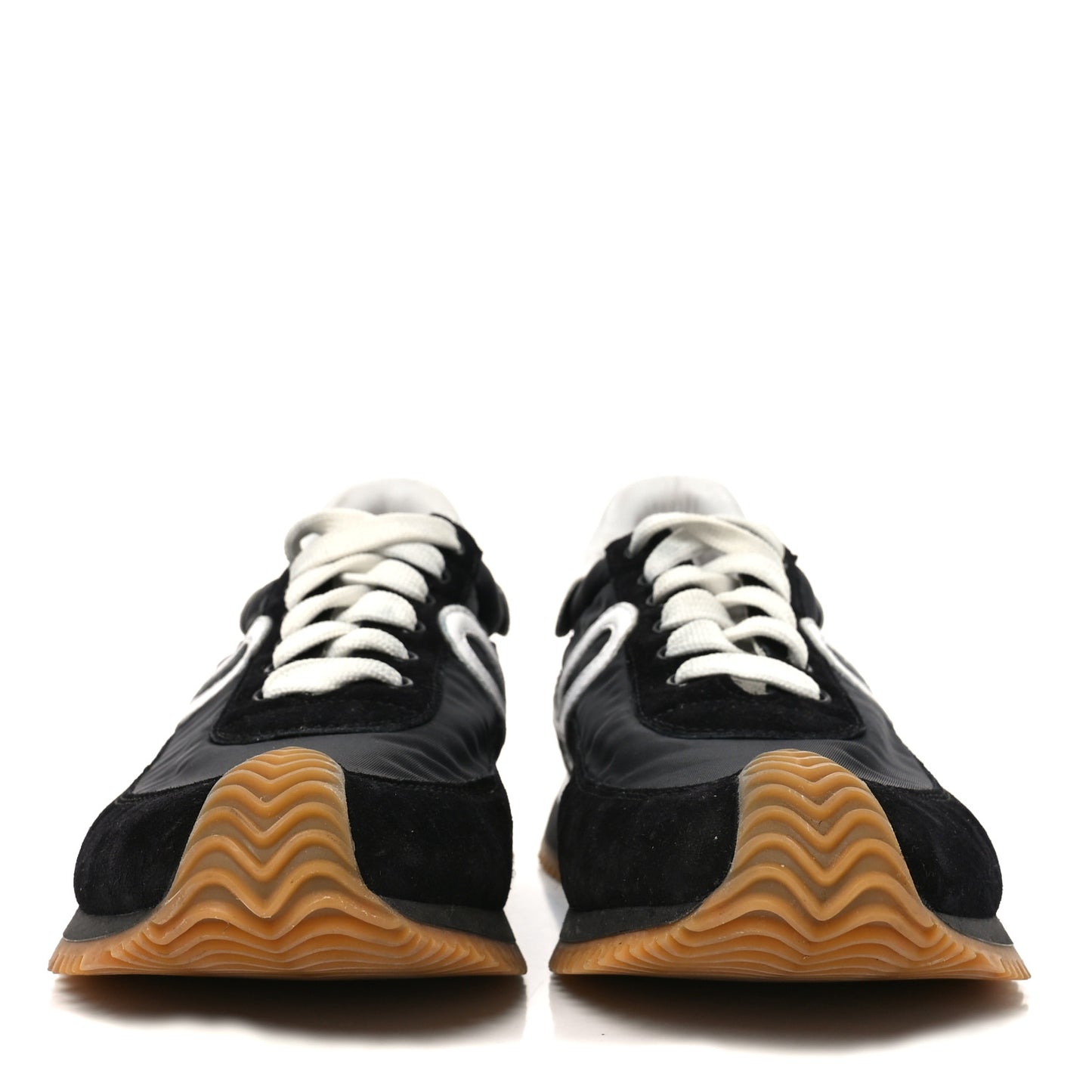 Nylon Suede Flow Runners Sneakers 38 Black