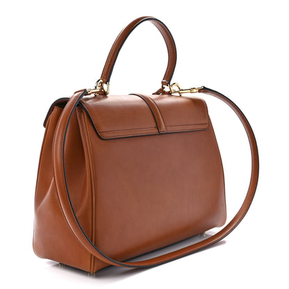 Celine Satinated Calfskin Medium 16 Top Handle Bag Tan 3 of 12