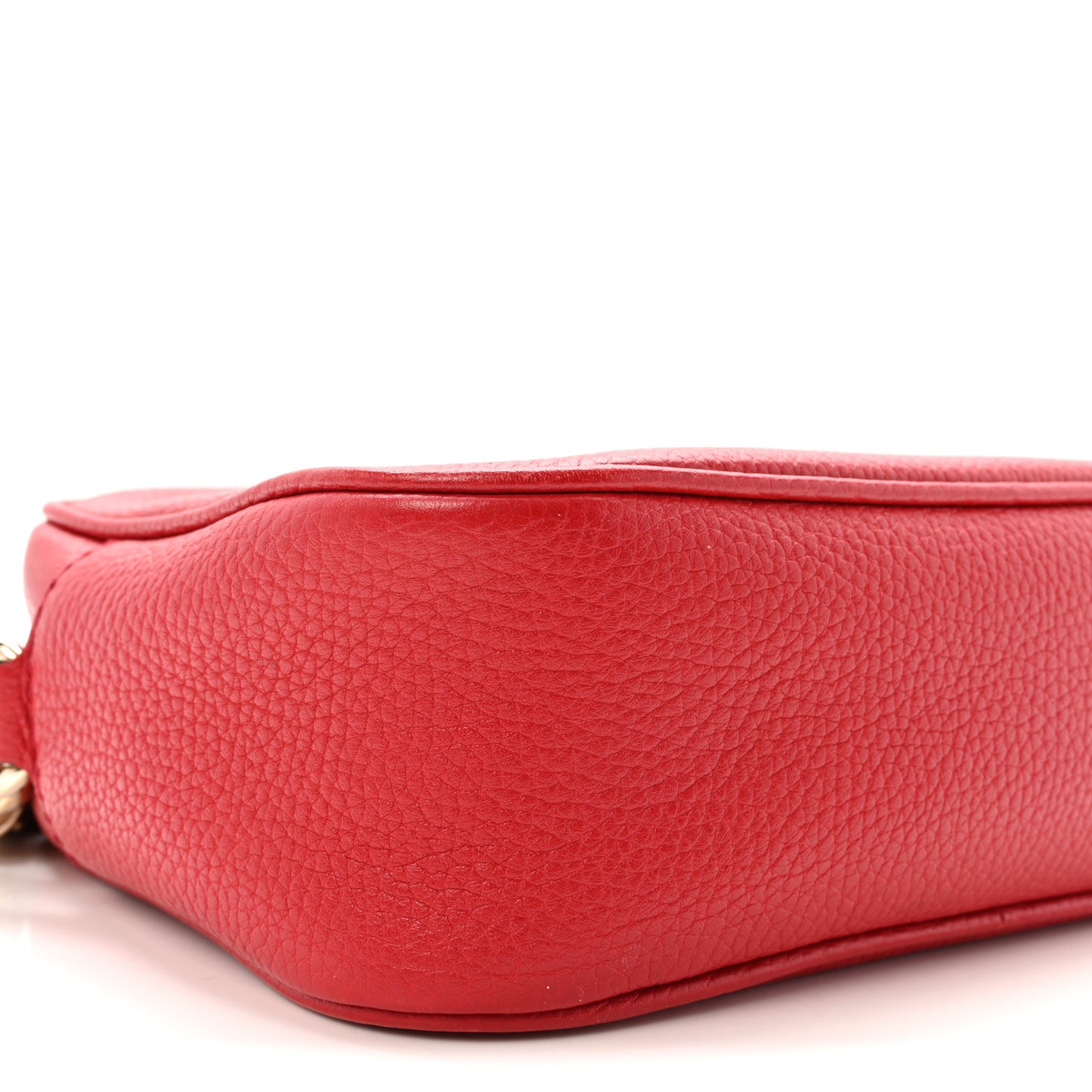 Pebbled Calfskin Small Soho Disco Bag Vibrant Red