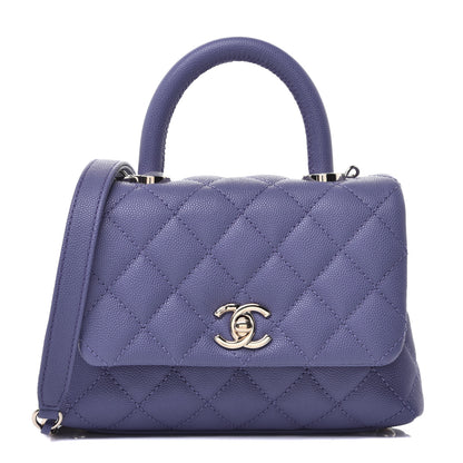 Chanel Caviar Quilted Extra Mini Coco Handle Flap Purple 1 of 9