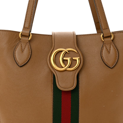 Gucci New Sakai Calfskin Lux Web Small Dahlia Tote Quartz Beige 8 of 13