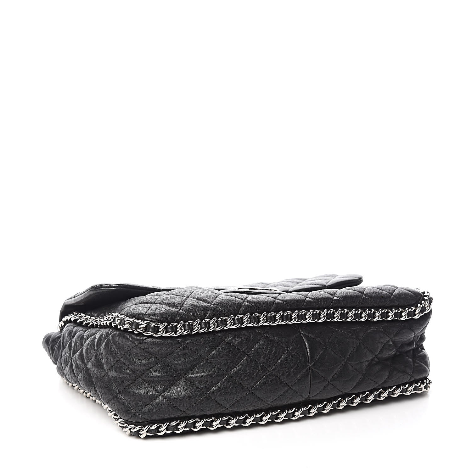 Chanel Washed Lambskin Quilted Maxi Chain Around Flap Black 4 of 10