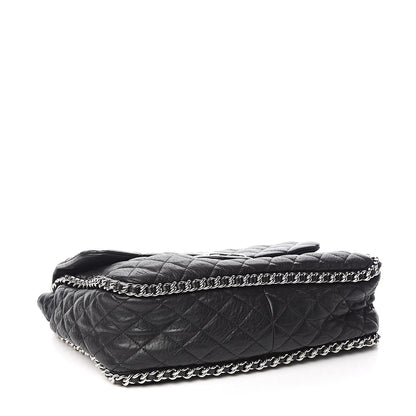 Chanel Washed Lambskin Quilted Maxi Chain Around Flap Black 4 of 10