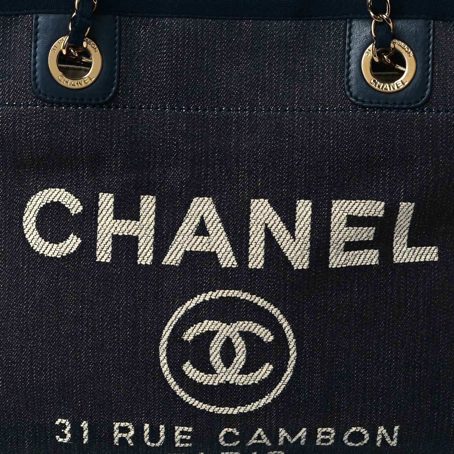 Denim Small Deauville Tote Dark Blue